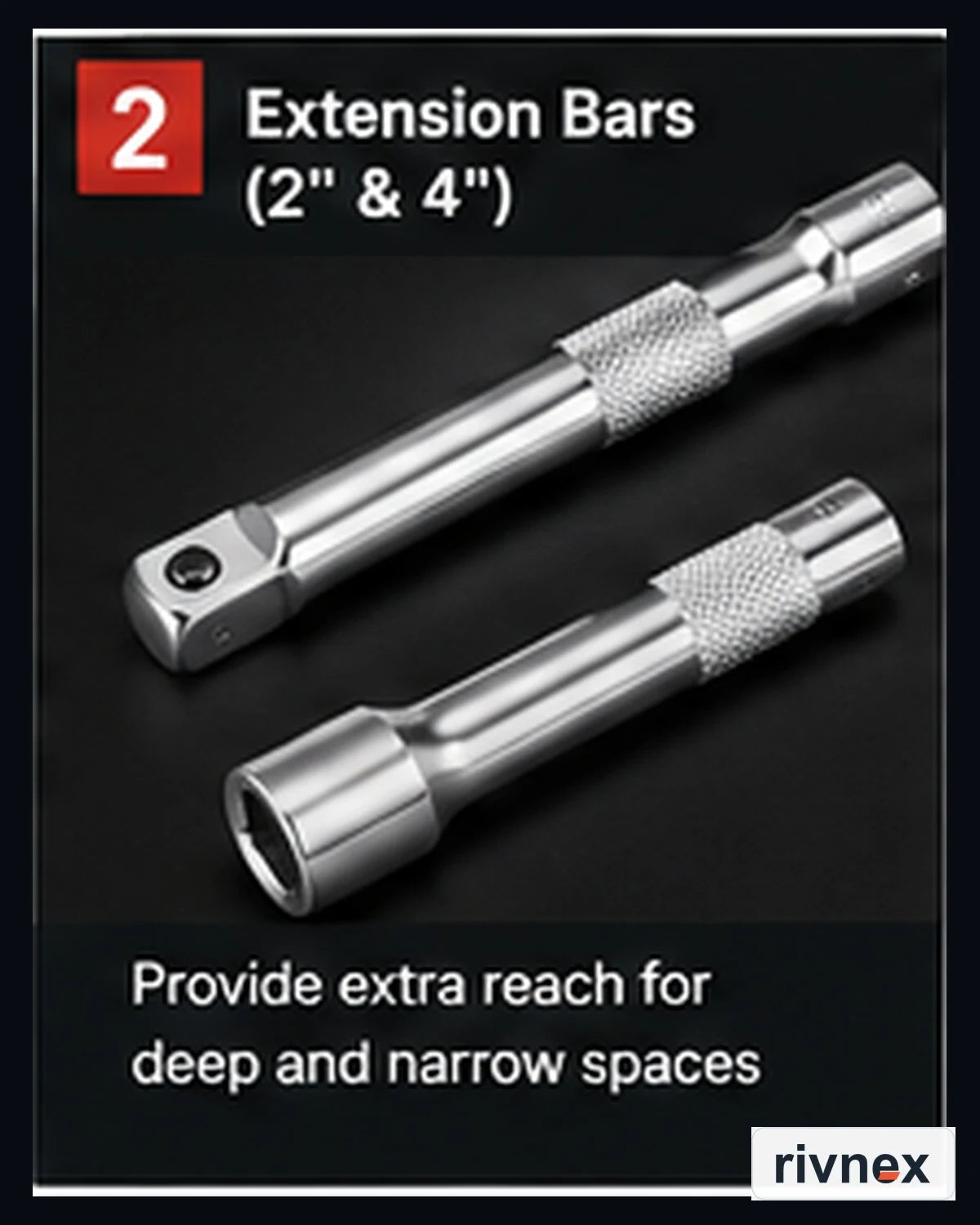 2-inch and 4-inch extension bars