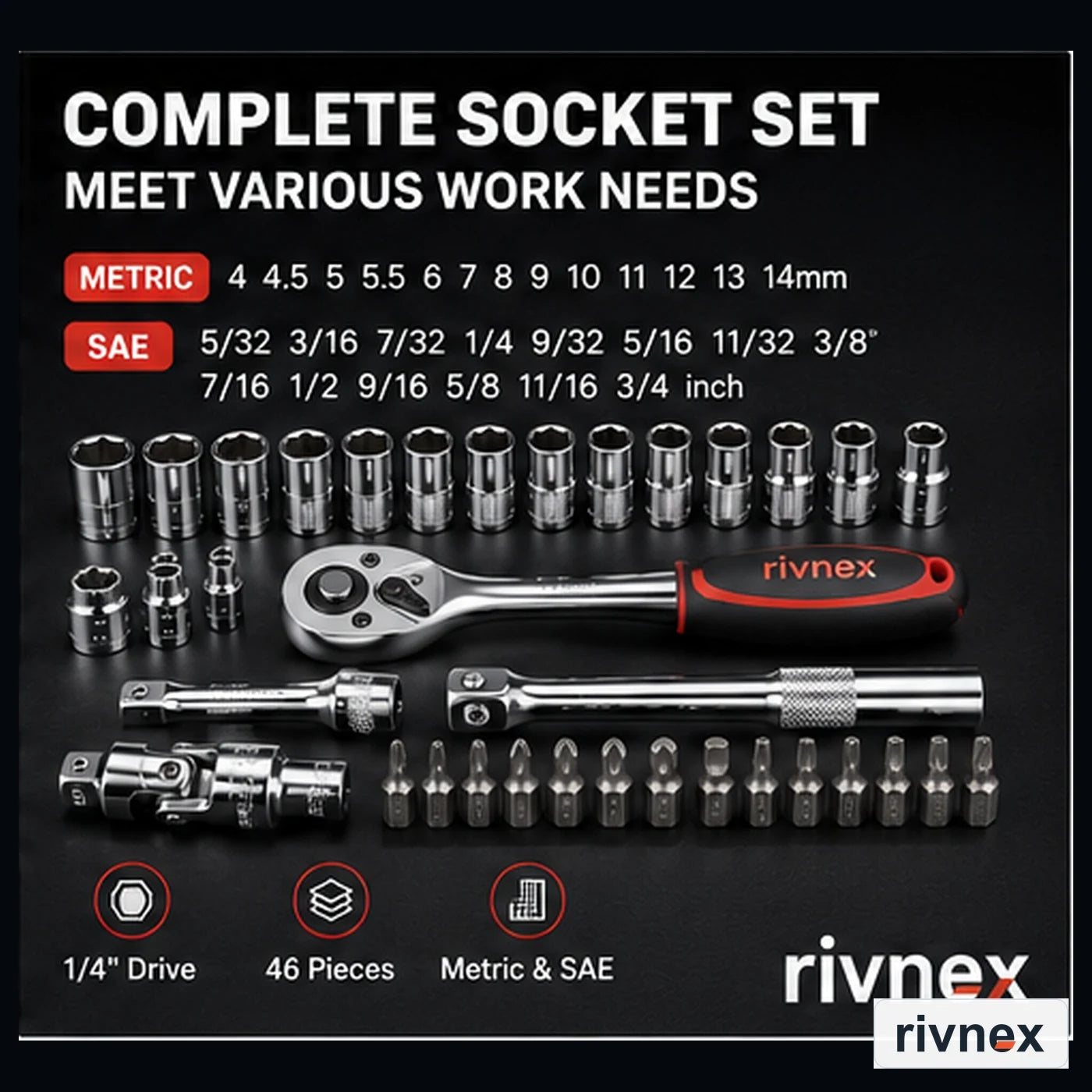 RIVNEX metric and SAE socket selection